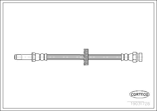CORTECO Bremseslange 19031728 foraksel for SKODA VW