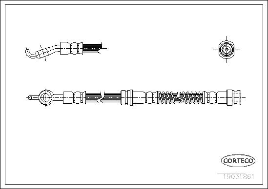 CORTECO Bremseslange 19031861 foraksel for DAEWOO PROTON MITSUBISHI