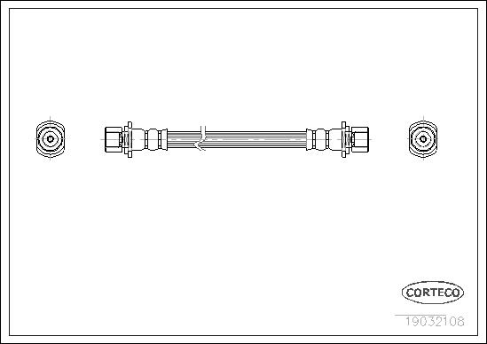 CORTECO Bremseslange 19032108 bagaksel for TOYOTA