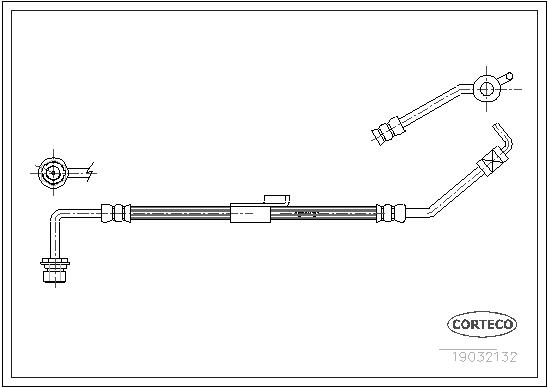 CORTECO Bremseslange 19032132 venstre foraksel for FORD