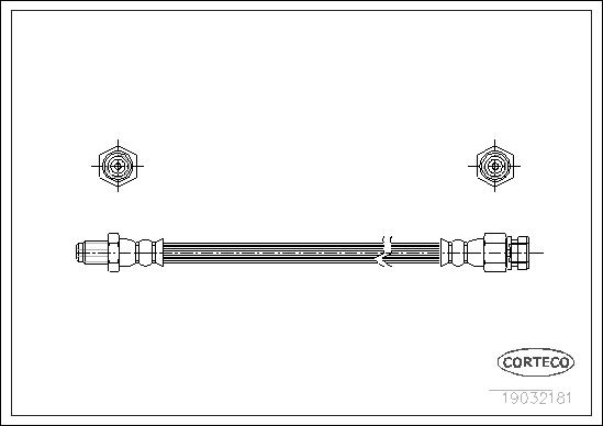 CORTECO Bremseslange 19032181 foraksel for SKODA