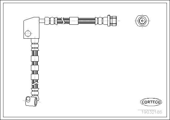 CORTECO Bremseslange 19032186 venstre foraksel for NISSAN