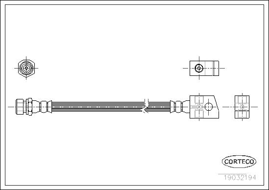 CORTECO Bremseslange 19032194 bagaksel for VAUXHALL ISUZU