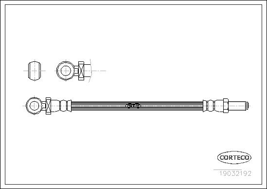 CORTECO Bremseslange 19032192 foraksel for MG
