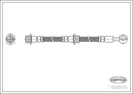 CORTECO Bremseslange 19032276 Bagaksel venstre for NISSAN