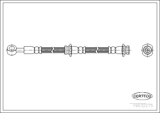 CORTECO Bremseslange 19032275 foraksel for NISSAN
