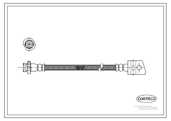 CORTECO Bremseslange 19032282 bagaksel for VAUXHALL