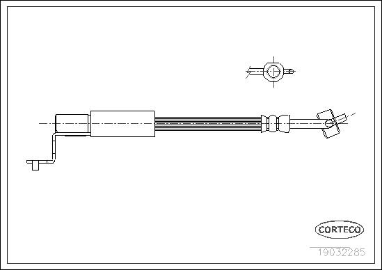 CORTECO Bremseslange 19032285 venstre foraksel for FORD