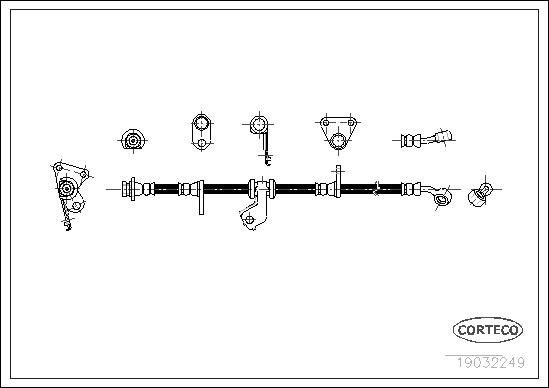 CORTECO Bremseslange 19032249 venstre foraksel for HONDA