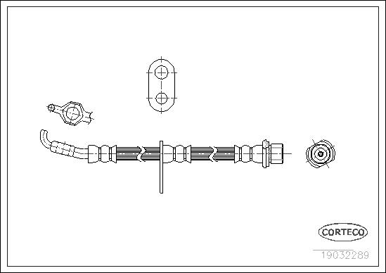 CORTECO Bremseslange 19032289 venstre foraksel for TOYOTA