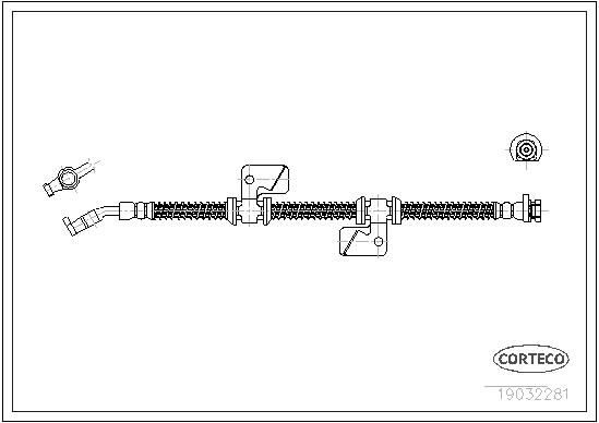 CORTECO Bremseslange 19032281 venstre foraksel for LAND ROVER
