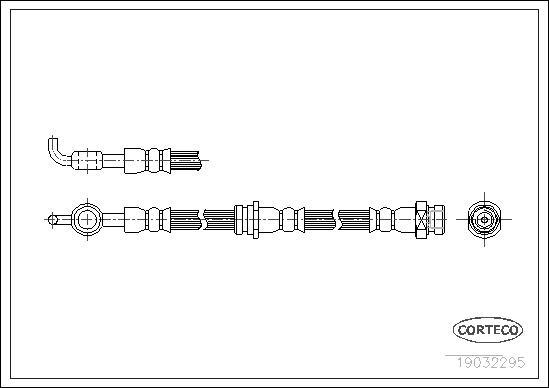 CORTECO Bremseslange 19032295 bagaksel for MAZDA