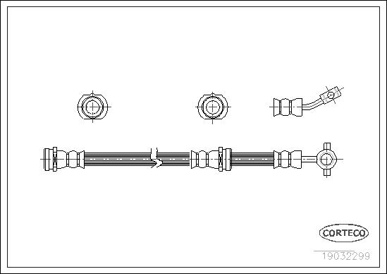 CORTECO Bremseslange 19032299 foraksel for NISSAN