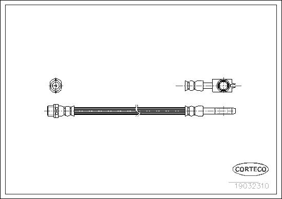 CORTECO Bremseslange 19032310 bagaksel for AUDI (FAW) VAG