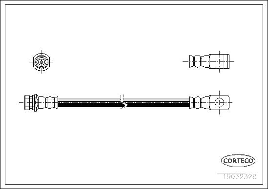 CORTECO Bremseslange 19032328 foraksel for VAUXHALL NISSAN