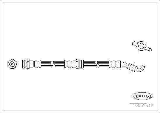 CORTECO Bremseslange 19032342 foraksel for MAZDA