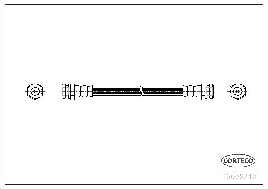 CORTECO Bremseslange 19032340 bagaksel for MAZDA
