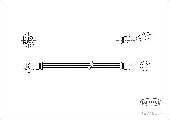 CORTECO Bremseslange 19032347 foraksel for SUZUKI