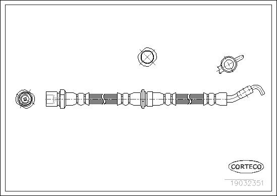 CORTECO Bremseslange 19032351 venstre foraksel for SUBARU