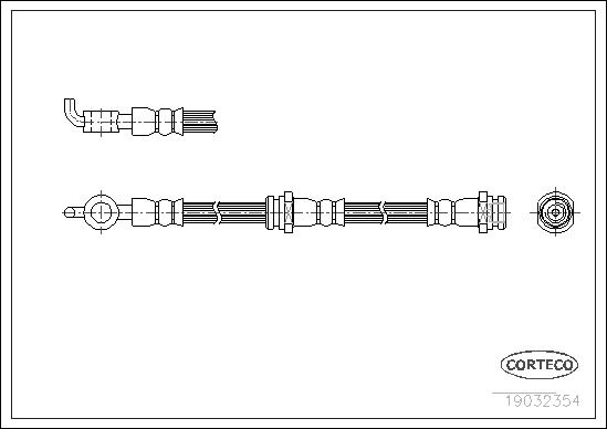 CORTECO Bremseslange 19032354 foraksel for MAZDA