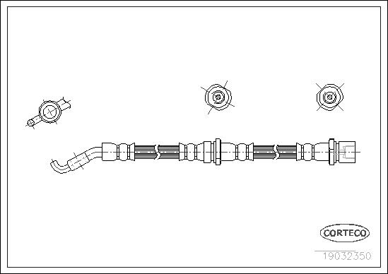 CORTECO Bremseslange 19032350 højre foraksel for SUBARU