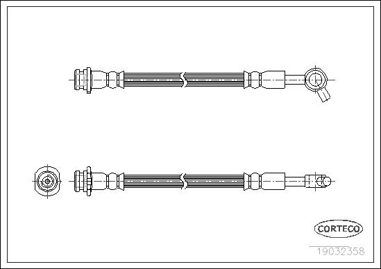 CORTECO Bremseslange 19032358 venstre foraksel for NISSAN