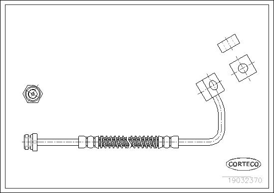 CORTECO Bremseslange 19032370 venstre foraksel for KIA