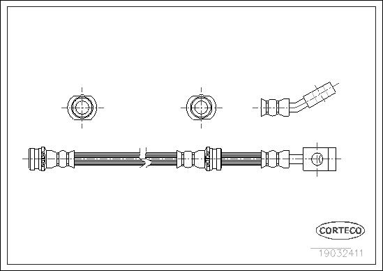 CORTECO Bremseslange 19032411 foraksel for NISSAN