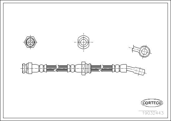 CORTECO Bremseslange 19032443 foraksel for SUZUKI
