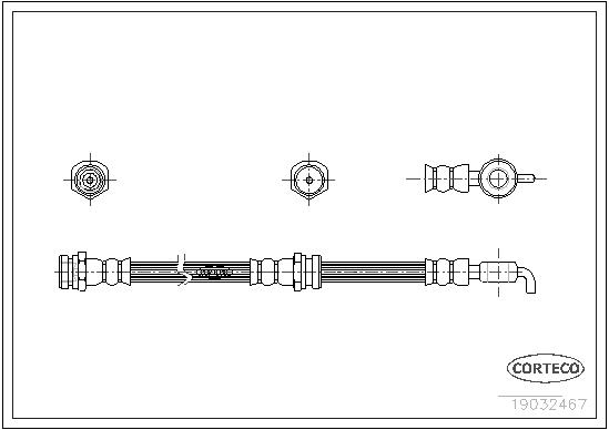 CORTECO Bremseslange 19032467 foraksel for MAZDA
