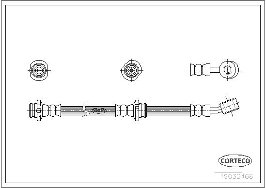 CORTECO Bremseslange 19032466 foraksel for NISSAN