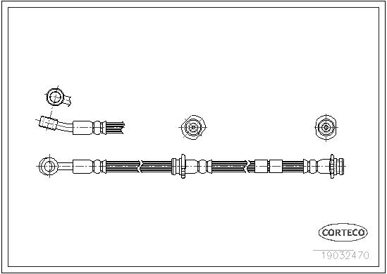 CORTECO Bremseslange 19032470 foraksel for NISSAN