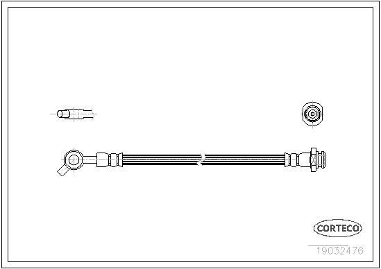 CORTECO Bremseslange 19032476 foraksel for NISSAN