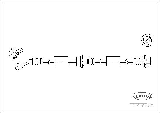 CORTECO Bremseslange 19032482 foraksel for NISSAN