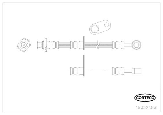 CORTECO Bremseslange 19032486 foraksel for SUBARU
