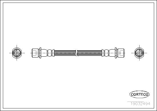 CORTECO Bremseslange 19032494 bagaksel for SUBARU