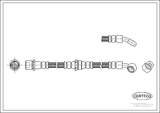 CORTECO Bremseslange 19032507 bagaksel for SUBARU