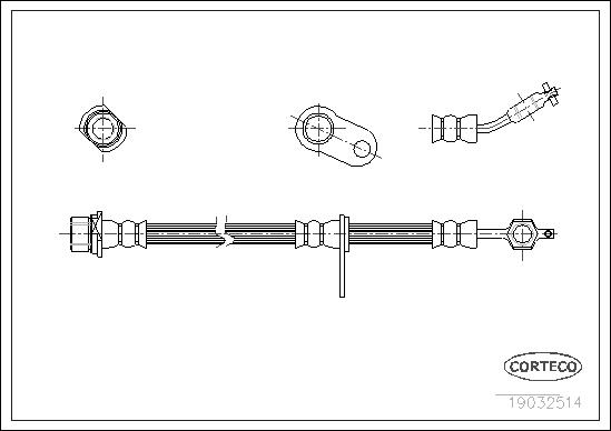 CORTECO Bremseslange 19032514 foraksel for TOYOTA