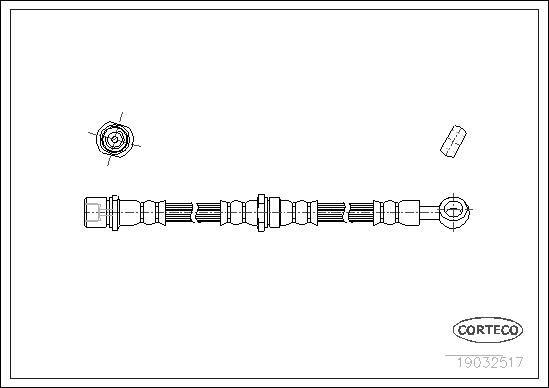 CORTECO Bremseslange 19032517 foraksel for SUBARU