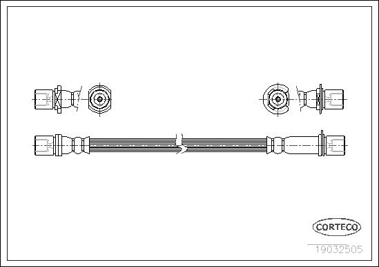 CORTECO Bremseslange 19032505 foraksel for TOYOTA