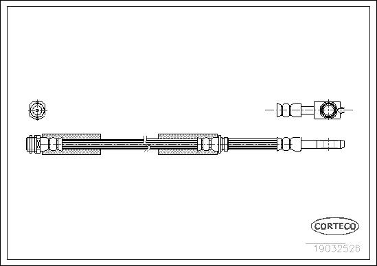 CORTECO Bremseslange 19032526 foraksel for VW