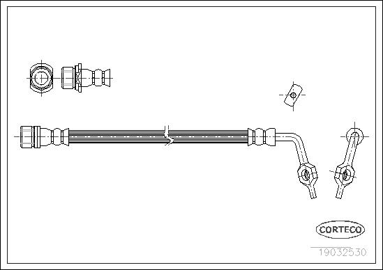CORTECO Bremseslange 19032530 foraksel for TOYOTA