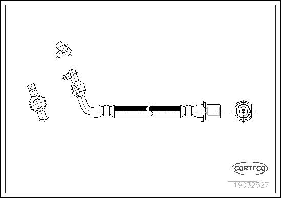 CORTECO Bremseslange 19032527 foraksel for TOYOTA