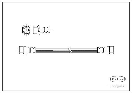CORTECO Bremseslange 19032531 foraksel for TOYOTA