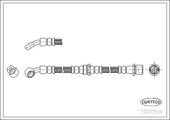 CORTECO Bremseslange 19032508 bagaksel for SUBARU