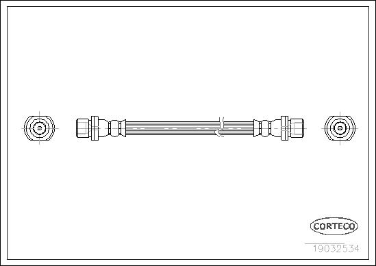 CORTECO Bremseslange 19032534 bagaksel for TOYOTA