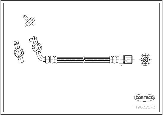 CORTECO Bremseslange 19032543 foraksel for TOYOTA