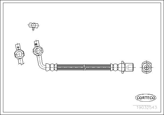 CORTECO Bremseslange 19032548 foraksel for TOYOTA