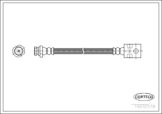 CORTECO Bremseslange 19032578 bagaksel for NISSAN