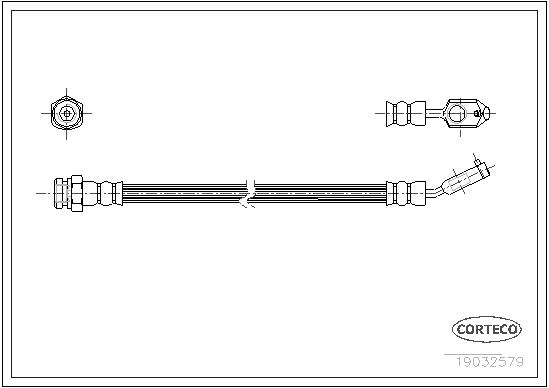 CORTECO Bremseslange 19032579 foraksel for VAUXHALL